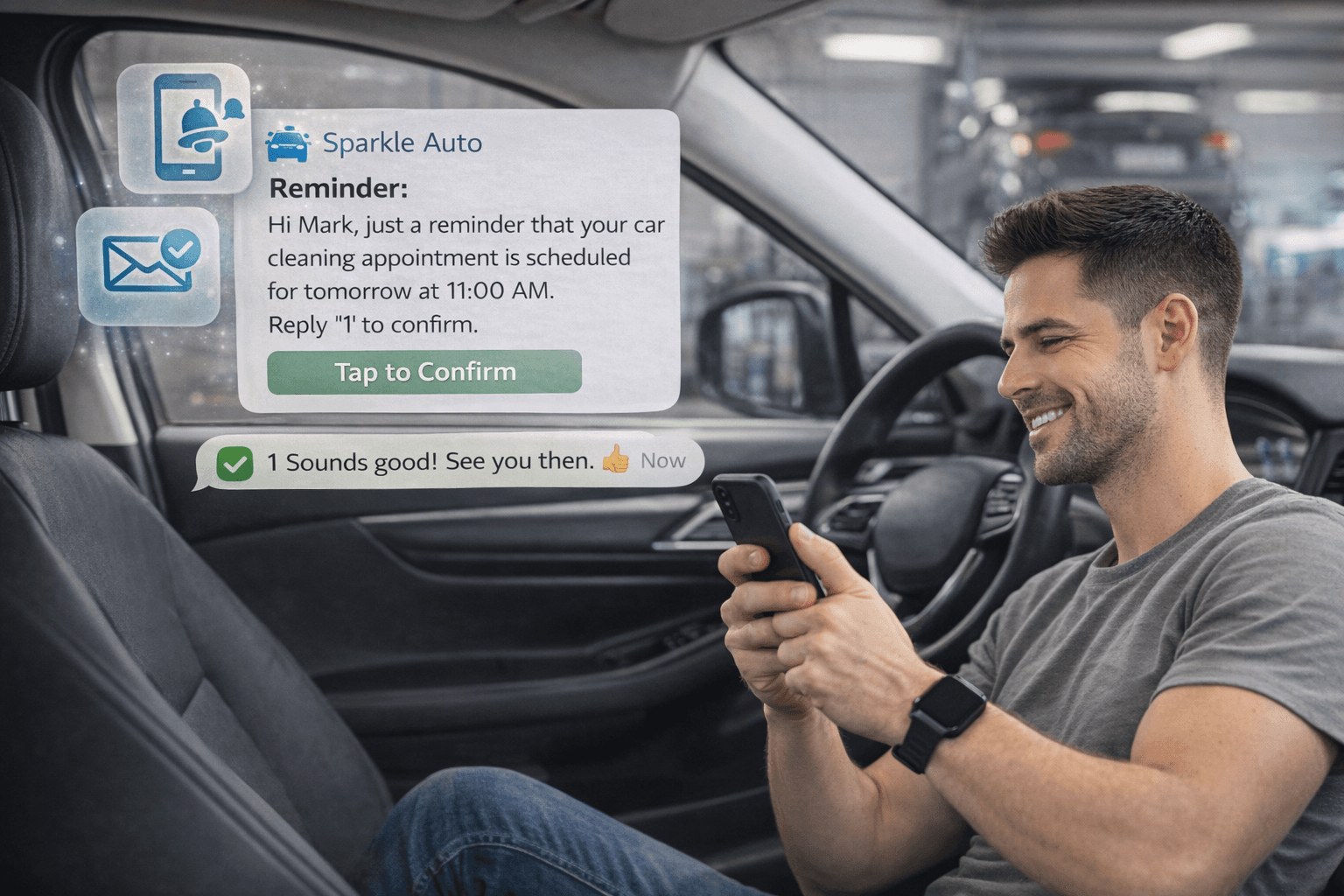Reminders reduce missed appointments preview for Car cleaning