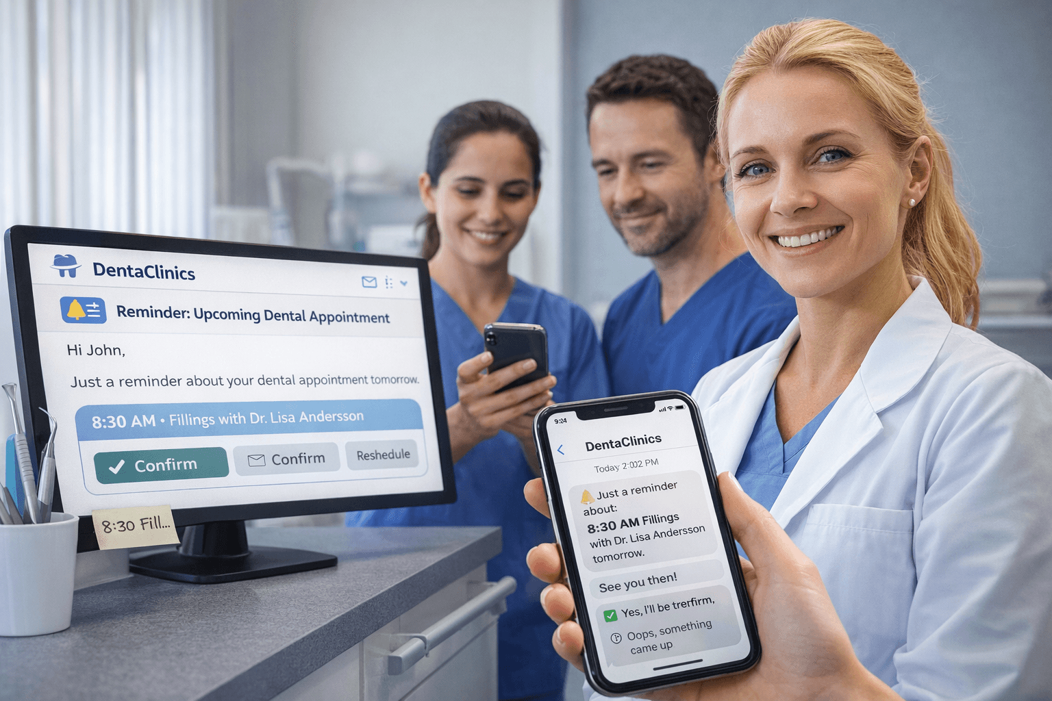Reminder flows reduce missed visits preview for Dental clinics