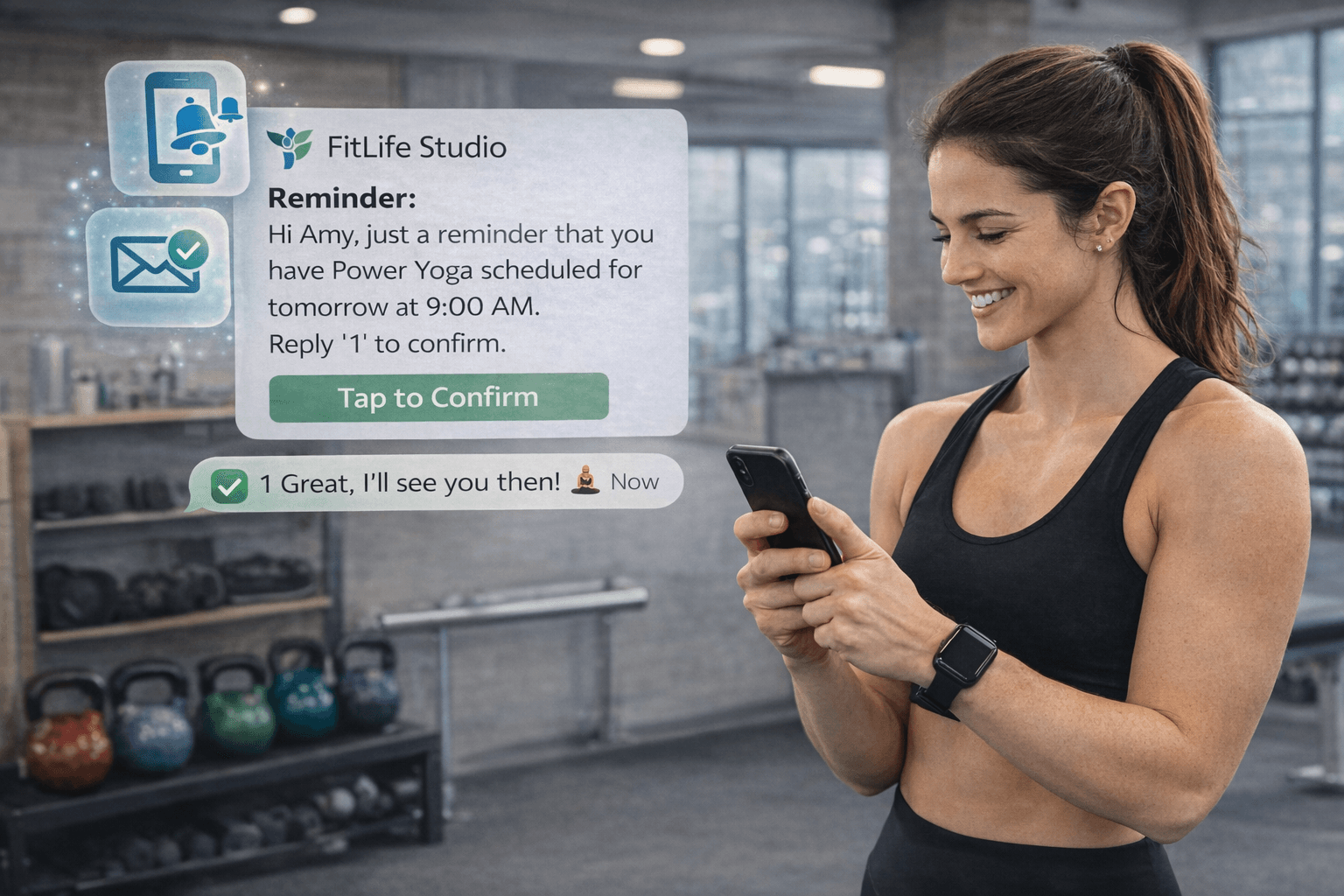 Reminders support attendance preview for Fitness studios