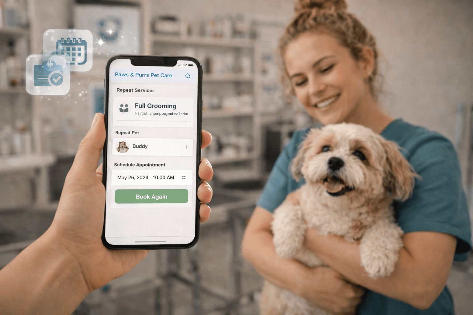 Repeat visits are easier to manage preview for Pet care