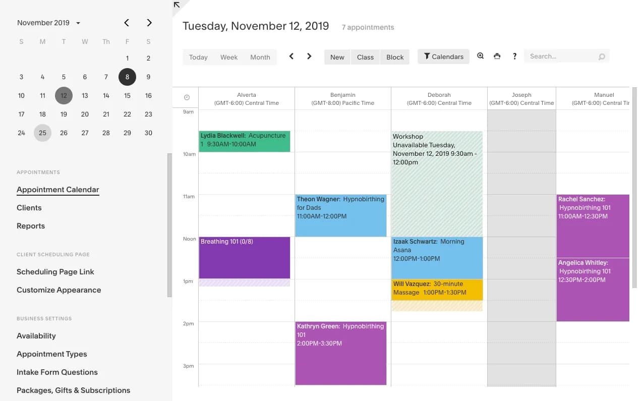 Acuity Scheduling appointment booking for solo practitioners
